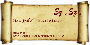 Szajkó Szalviusz névjegykártya